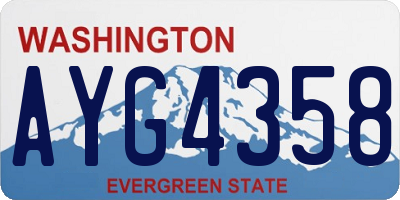WA license plate AYG4358