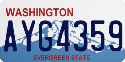 WA license plate AYG4359