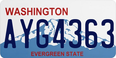 WA license plate AYG4363