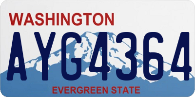 WA license plate AYG4364