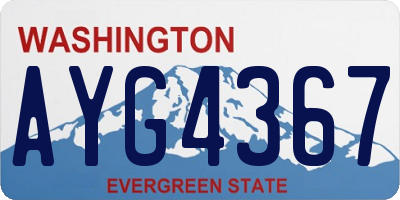 WA license plate AYG4367