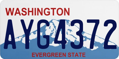 WA license plate AYG4372