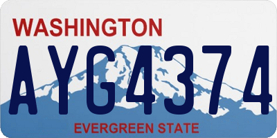WA license plate AYG4374