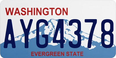 WA license plate AYG4378