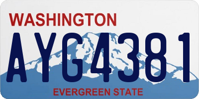 WA license plate AYG4381