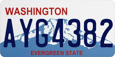 WA license plate AYG4382