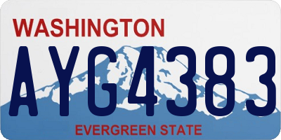 WA license plate AYG4383