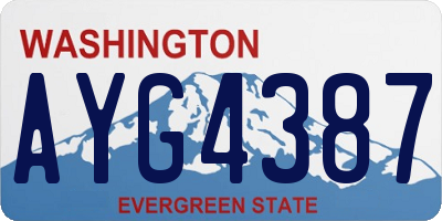 WA license plate AYG4387