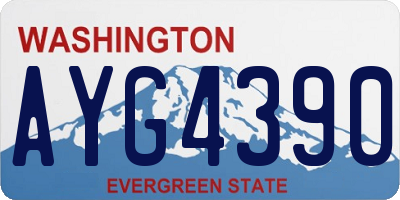 WA license plate AYG4390