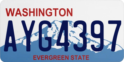 WA license plate AYG4397