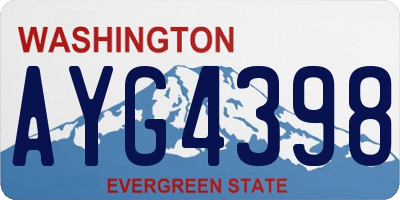 WA license plate AYG4398