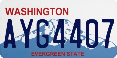 WA license plate AYG4407