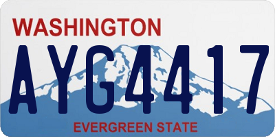 WA license plate AYG4417