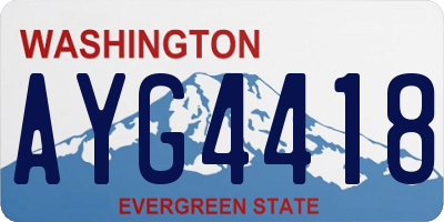 WA license plate AYG4418