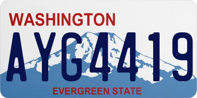WA license plate AYG4419