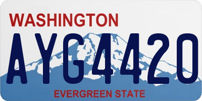 WA license plate AYG4420