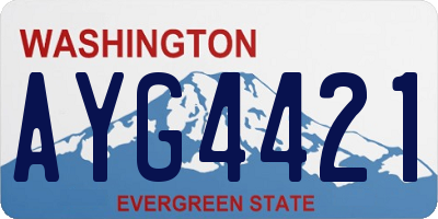 WA license plate AYG4421