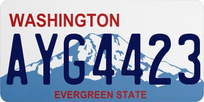 WA license plate AYG4423