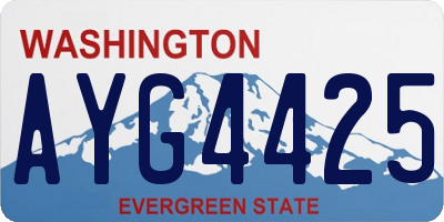 WA license plate AYG4425