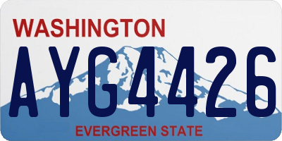 WA license plate AYG4426
