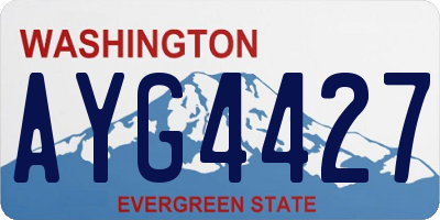 WA license plate AYG4427