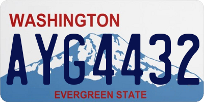 WA license plate AYG4432