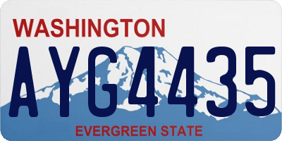WA license plate AYG4435