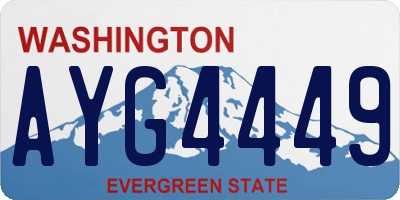 WA license plate AYG4449