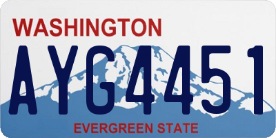 WA license plate AYG4451