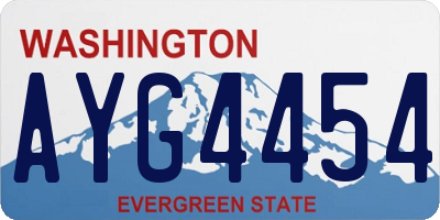 WA license plate AYG4454