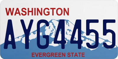WA license plate AYG4455