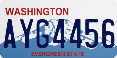 WA license plate AYG4456
