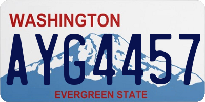 WA license plate AYG4457