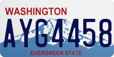 WA license plate AYG4458