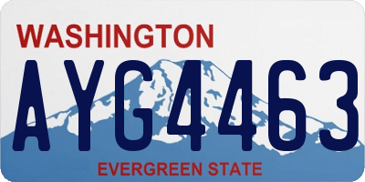 WA license plate AYG4463
