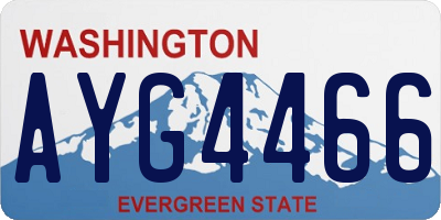 WA license plate AYG4466