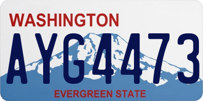 WA license plate AYG4473