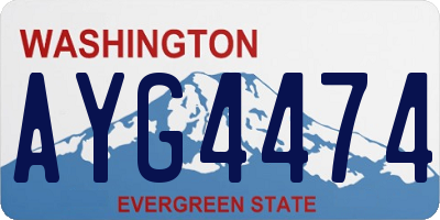 WA license plate AYG4474