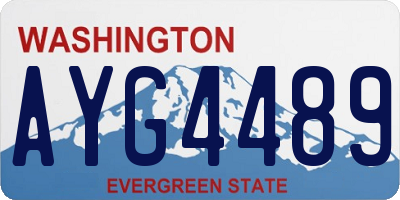 WA license plate AYG4489