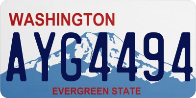 WA license plate AYG4494