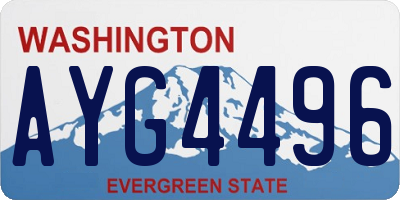 WA license plate AYG4496
