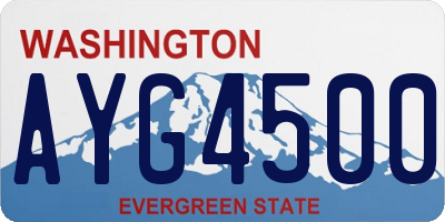 WA license plate AYG4500