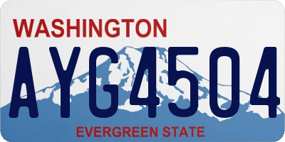 WA license plate AYG4504