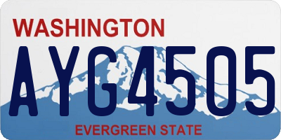 WA license plate AYG4505