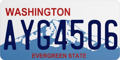 WA license plate AYG4506