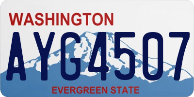 WA license plate AYG4507