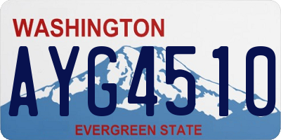 WA license plate AYG4510