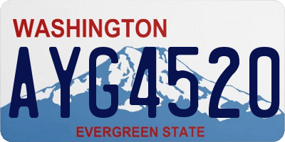 WA license plate AYG4520
