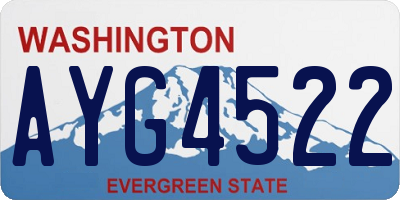 WA license plate AYG4522