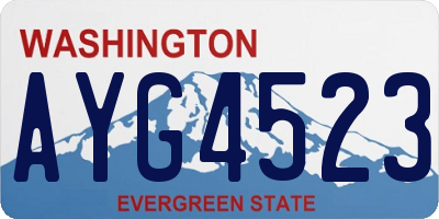 WA license plate AYG4523